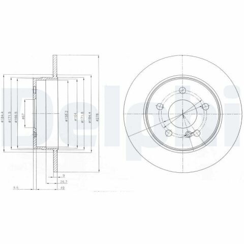 DELPHI BG4152 | Disk Arka 07-14 C-Seri (W204) | 1 Adet