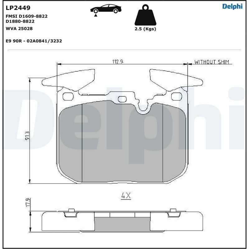 DELPHI LP2449 | Fren Balata Ön 13-1-Seri (F21) 2-Seri (F22-F23) 3-Seri (F30-F31-F35-F80)