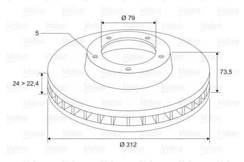 VALEO 197159 | Disk BMW Series 3 (E90 / 91 / 92 / 93) (2005 -) 320D, 320I, 325I, 325Xı Be, Bfren Bınek (Ithal) | ADET FİYATI