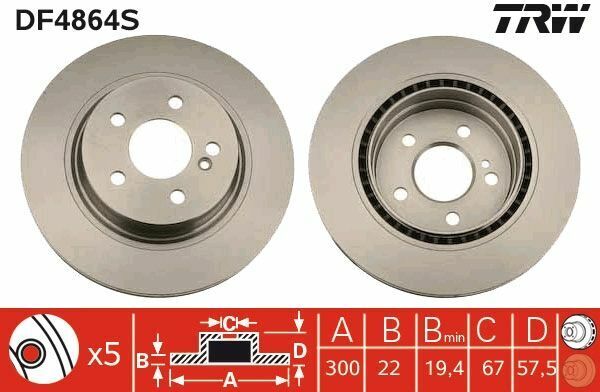 TRW DF4864S | Disk On (Ad) 07-17 C Seri (W204-C204-S204)-E Seri (A207-C207) (Kutu Fıyat Tek) | 2 Adet