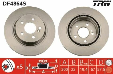 TRW DF4864S | Disk On (Ad) 07-17 C Seri (W204-C204-S204)-E Seri (A207-C207) (Kutu Fıyat Tek) | 2 Adet