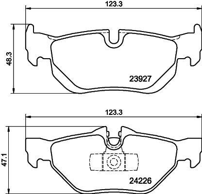HELLA PAGİD 8DB355011-301 | Fren Balatası Arka (BMW E87-E90 Kulaklı)
