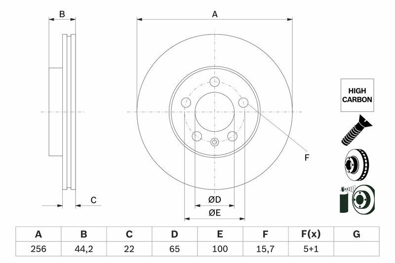 BOSCH 0986479F32 | Disk On (Ad) 18 &Gt, Polo-Ibiza Kaplamalı | 2 Adet