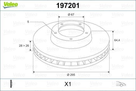 VALEO 197201 | Disk Mb Class C (W204) (2007 -) C 180, C 200, C 220, C 230, C 250 C 63Fren Bınek (Ithal) | 1 Adet