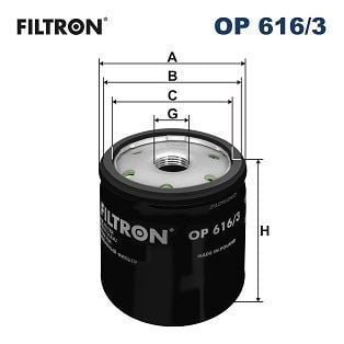 FILTRON OP616-3 | Yağ Filtresi 13-Polo-Golf.VII-Jetta-A3 1.2Tsi-1.4Tsi (2.5Bar)