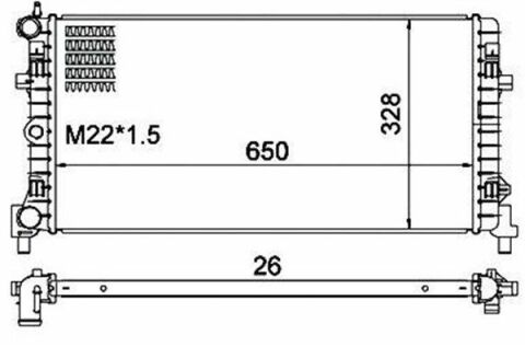 MAGNETI MARELLI 359000301340 | Radyatör 09-Polo 1.2İ-1.2Tdi 12V 1.4-1.6 16V