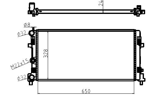 MGA 80418 | Su Radyatörü Brazing-650×328×24 (VW Polo 10-20 Audi A1 11-14 Seat Ibiza 09-17 Skoda Fabia 11-15)