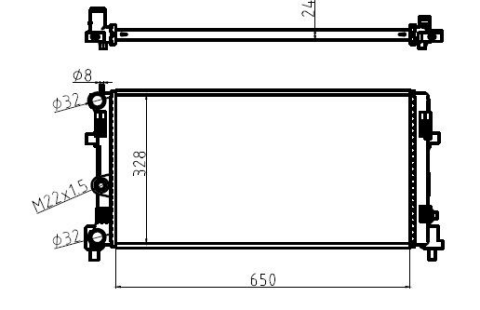 MGA 80418 | Su Radyatörü Brazing-650×328×24 (VW Polo 10-20 Audi A1 11-14 Seat Ibiza 09-17 Skoda Fabia 11-15)