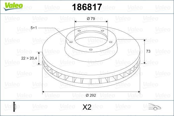 VALEO 186817 | Fren Diski Ön Havalı BMW E81 E82 E87 E88 E90