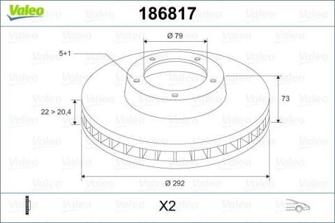 VALEO 186817 | Fren Diski Ön Havalı BMW E81 E82 E87 E88 E90