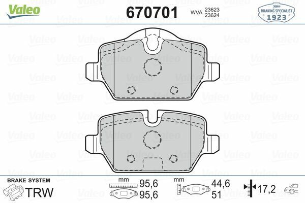 VALEO 670701 | Fren Balata Arka 06-3S-E90 1S-E81-E87
