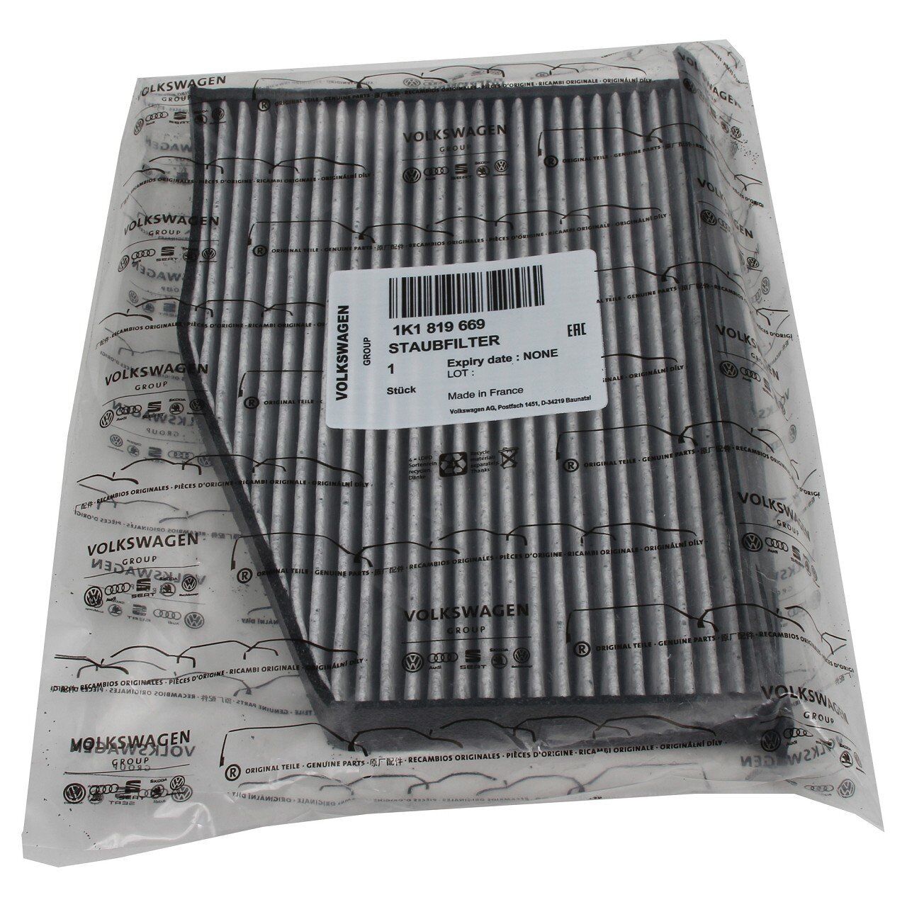 VAG / ORJINAL 1K1819653 | Seat Leon 2006-2013 Model Arası Polen Filtresi Aktif Karbonlu Orijinal