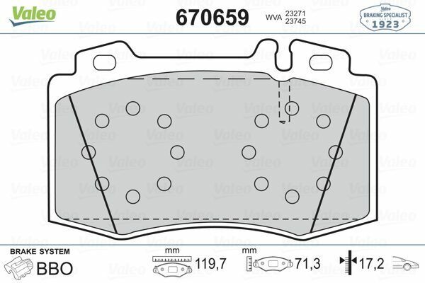 VALEO 670659 | Fren Balata Ön 01-07 C-Seri (W203) E-Seri (W211)