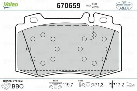 VALEO 670659 | Fren Balata Ön 01-07 C-Seri (W203) E-Seri (W211)