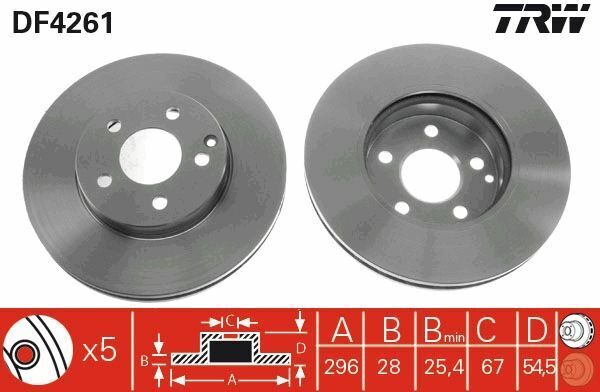 TRW DF4261 | Disk On 02-E.S-W211 | 1 Adet