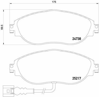 BREMBO P85131X | Ön Fren Balatası (VW Passat 11-15 Sharan 11-Seat Alhambra 11 -)