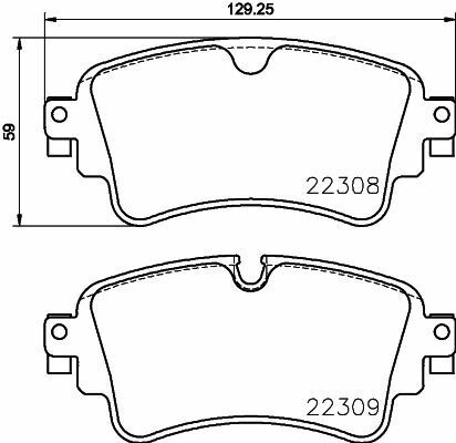 HELLA PAGİD 8DB355024-791 | Fren Balatası Arka (Disk 300×12 Audi A4 16-A5 17 -) (Disk 330×22 Audi Q5 17 -)