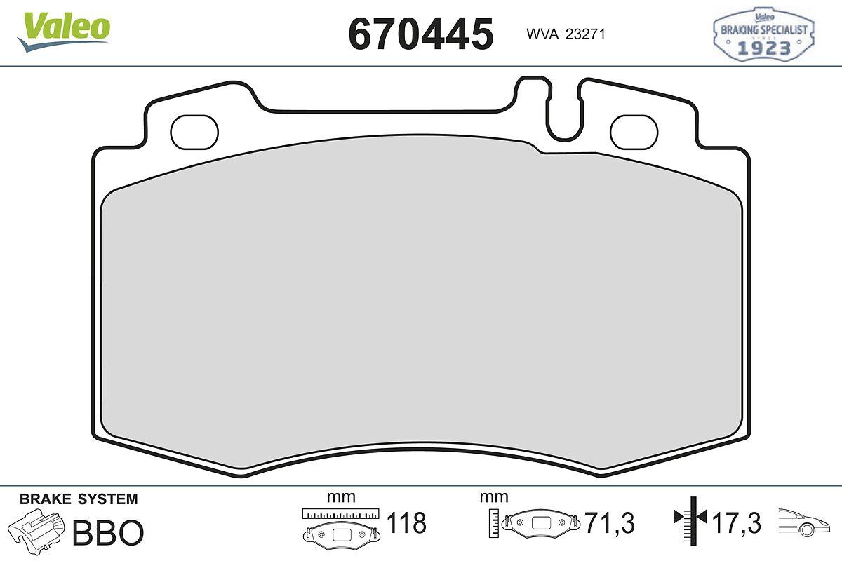 VALEO 670445 | Fren Balata Ön <06 S.S-W220