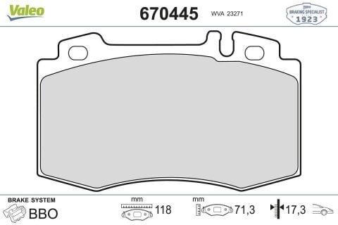 VALEO 670445 | Fren Balata Ön <06 S.S-W220