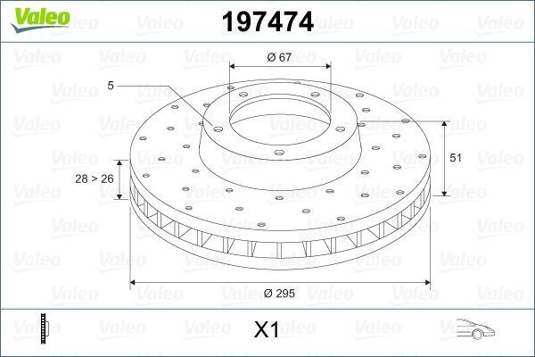 VALEO 197474 | Fren Diski (On) (X1) Mb Classe A (W176) (9 / 2012 -