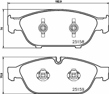 HELLA PAGİD 8DB355016-031 | Fren Balatası Audi A6 (4G2, 4Gc, C7) , A6 Allroad (4Gh, 4Gj) , A6 Avant (4G5, 4Gd, C7) , A6l Saloon (4G