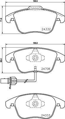 HELLA PAGİD 8DB355013-861 | Fren Balatası Audi A4 (8K2, B8) , A4 Allroad (8Kh, B8) , A4 Avant (8K5, B8) , A4l Saloon (8K2, B8) , A5