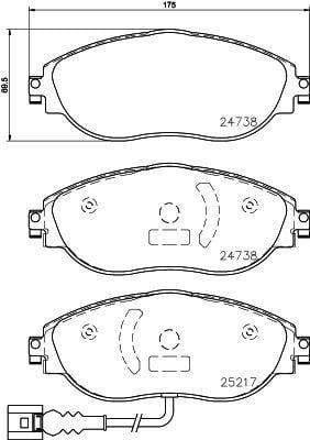 HELLA PAGİD 8DB355021-971 | Fren Balatası Audi, Seat, Skoda, VW A3 (8V1, 8Vk) , A3 Convertible (8V7, 8Ve) , A3 Limousine (8Vs, 8Vm