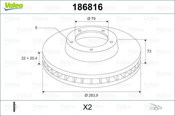 VALEO 186816 | Fren Diski E-87 Ön 1.16 / 1.18 Takım