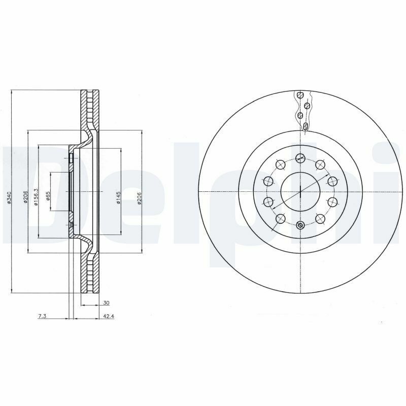 DELPHI BG9109C | Fren Diski VW Arteon Tiguan Kodiaq Ön 340X30 Tekli