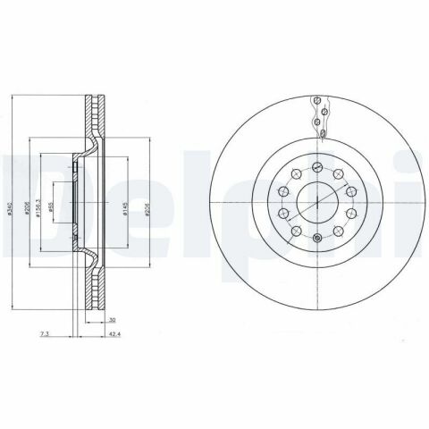 DELPHI BG9109C | Fren Diski VW Arteon Tiguan Kodiaq Ön 340X30 Tekli