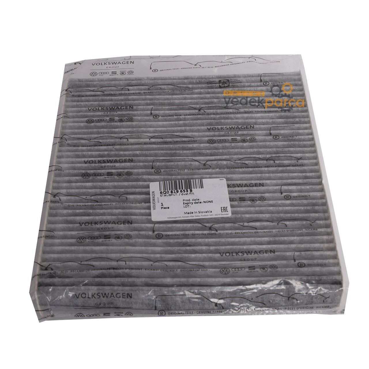 VAG / ORJINAL 6Q0819653B | Volkswagen Polo 2009-2014 Model Arası Aktif Karbonlu Polen Filtresi