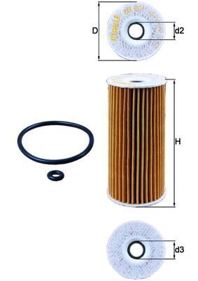 MAHLE OX201D | Yağ Filtresi W168 98-04 W245 05-11 Vaneo 414 02-05