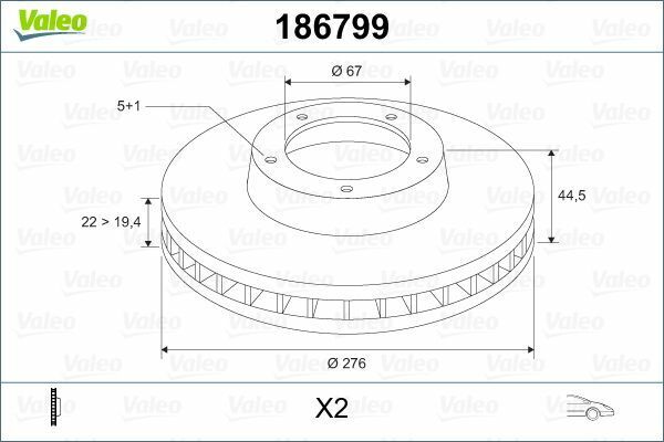 VALEO 186799 | Fren Diski Ön A-Class W169 04-12 B-Class W245 05-11