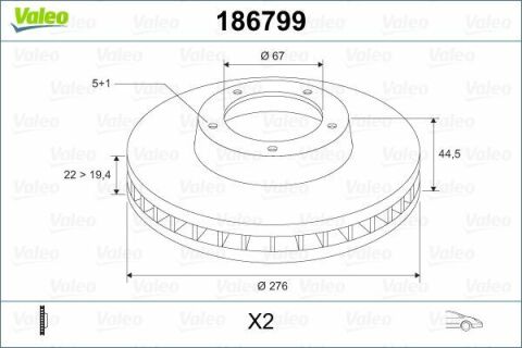VALEO 186799 | Fren Diski Ön A-Class W169 04-12 B-Class W245 05-11