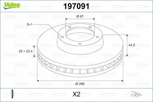 VALEO 197091 | Disk Mb Classe A (W169) (7 / 2004 -) 2.0 CDI, 2.0 I Classe B (W245) (5 / 2Fren Bınek (Ithal) | 1 Adet