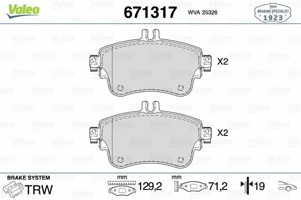 VALEO 671317 | Fren Balata Ön 13-A-Seri (A180)