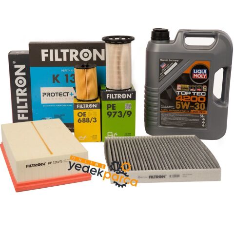 Skoda Octavia 2013 Sonrası 1.6 Dizel Periyodik Bakım Filtre Seti Filtron Marka / Liqui Moly 5w30 5 Litre Yağlı