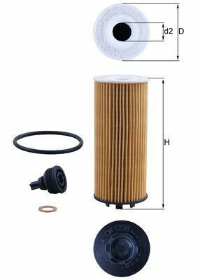 MAHLE OX1238D | Yağ Filtresi (BMW B-37 / 38 / 48 F-39 / 40 / 45 / 46 / 48 / 54 / 55 / 56)