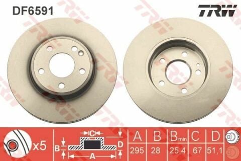 TRW DF6591 | Disk On 13-16 A-Seri (W176) B-Seri (W242-W246) C-Seri (W205-S205) Spor Paketsız | 2 Adet