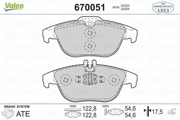 VALEO 670051 | Fren Balata Arka 07-C.S-C180-C200-C280-C320-C350