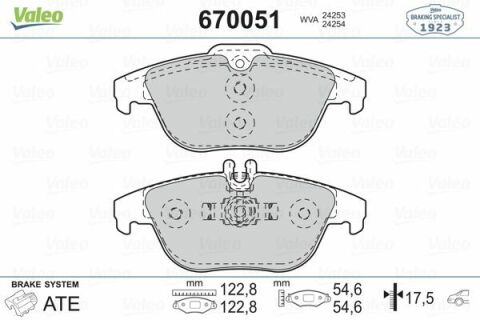 VALEO 670051 | Fren Balata Arka 07-C.S-C180-C200-C280-C320-C350