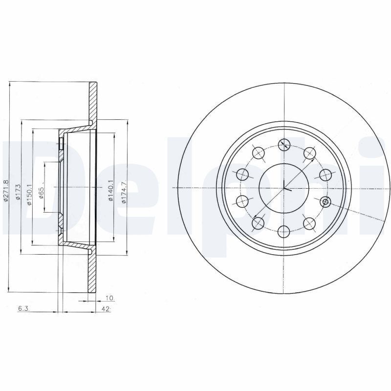 DELPHI BG4324C | Disk Arka 09-Golf.VI.VII-Caddy-Jetta-Sco-Touran Kaplamalı | 1 Adet